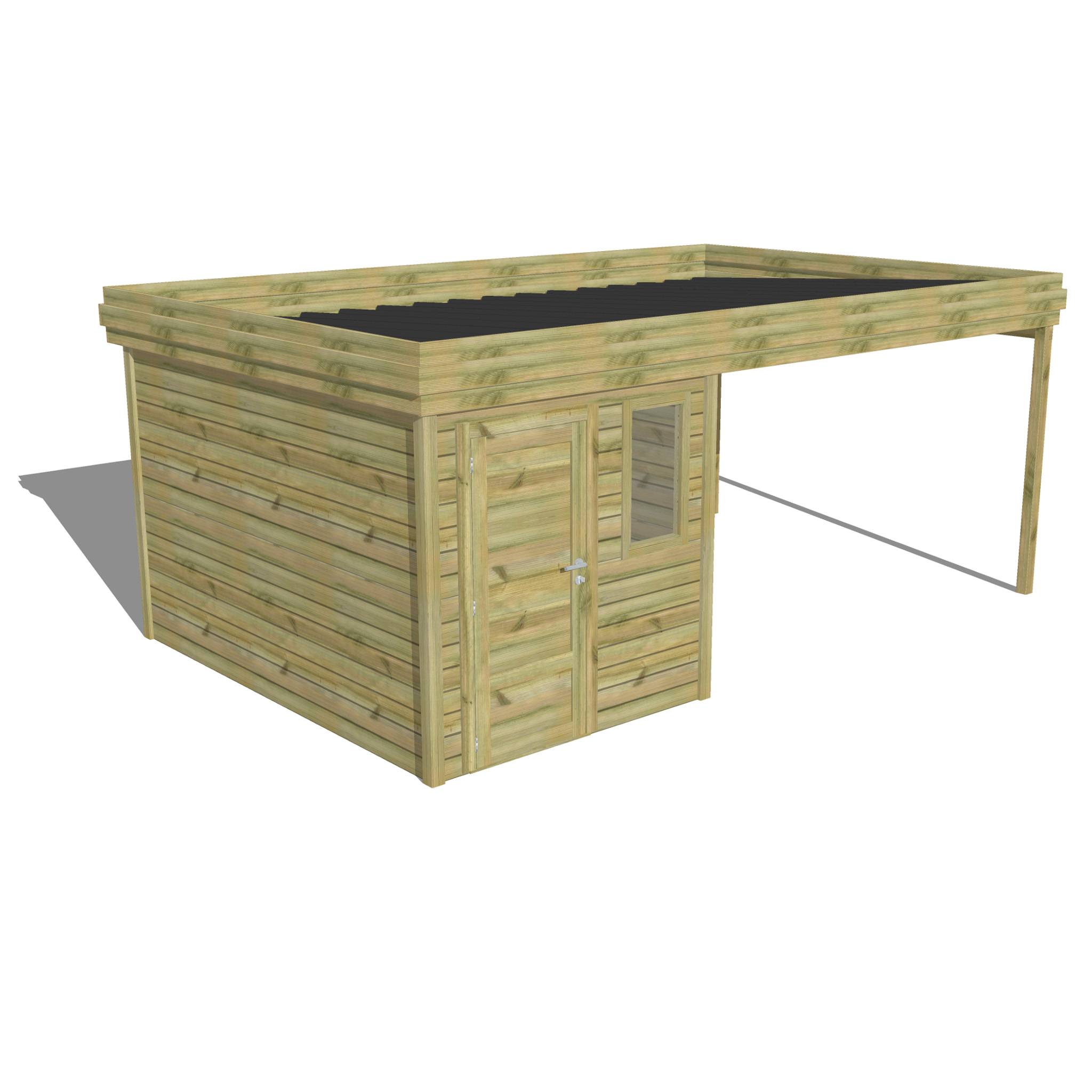 Abri Français - ABRI DE JARDIN bois autoclave 27mm - 5,64x3,44m / 19m2 - Bac acier - Abri Français - Image 1