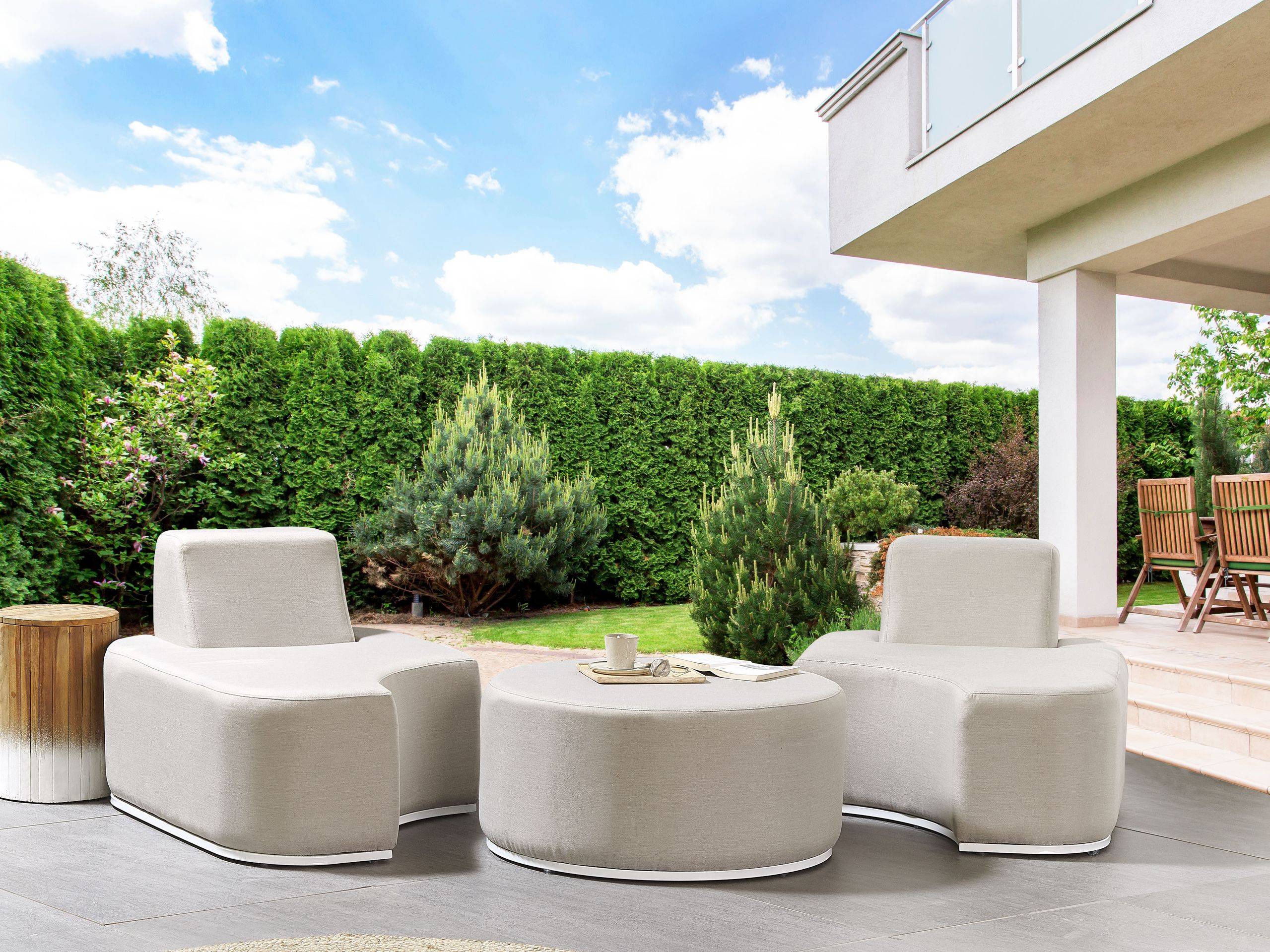 Beliani - Set de jardin, 2 Personnes Tissu Gris clair FABRO - Beliani - Image 1