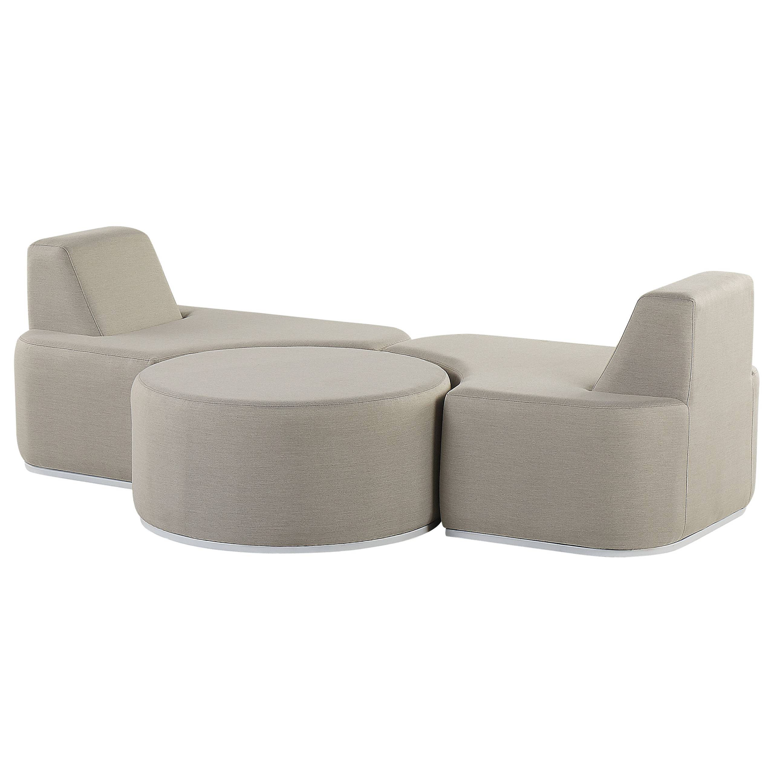 Beliani - Set de jardin, 2 Personnes Tissu Gris clair FABRO - Beliani - Image 6