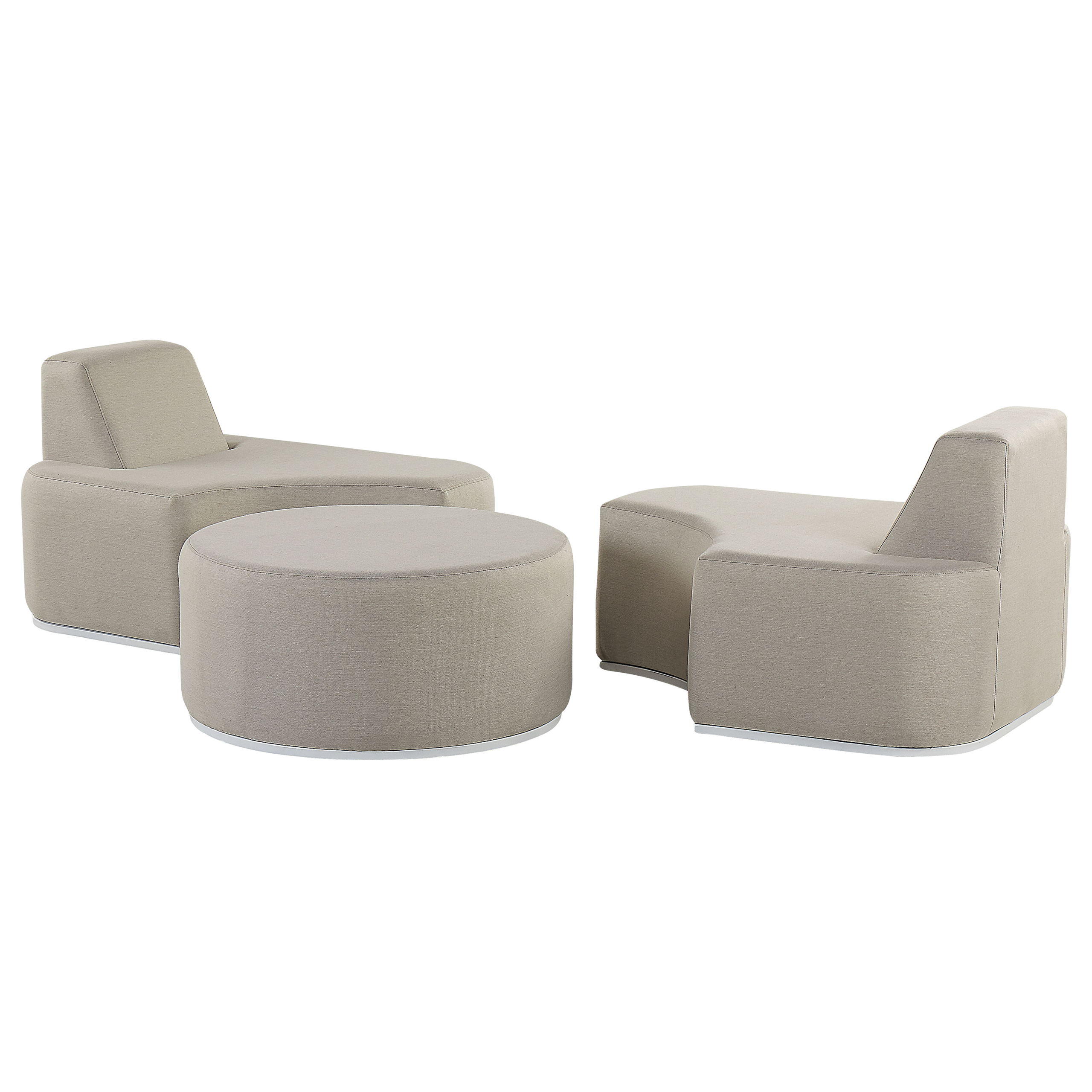 Beliani - Set de jardin, 2 Personnes Tissu Gris clair FABRO - Beliani - Image 5