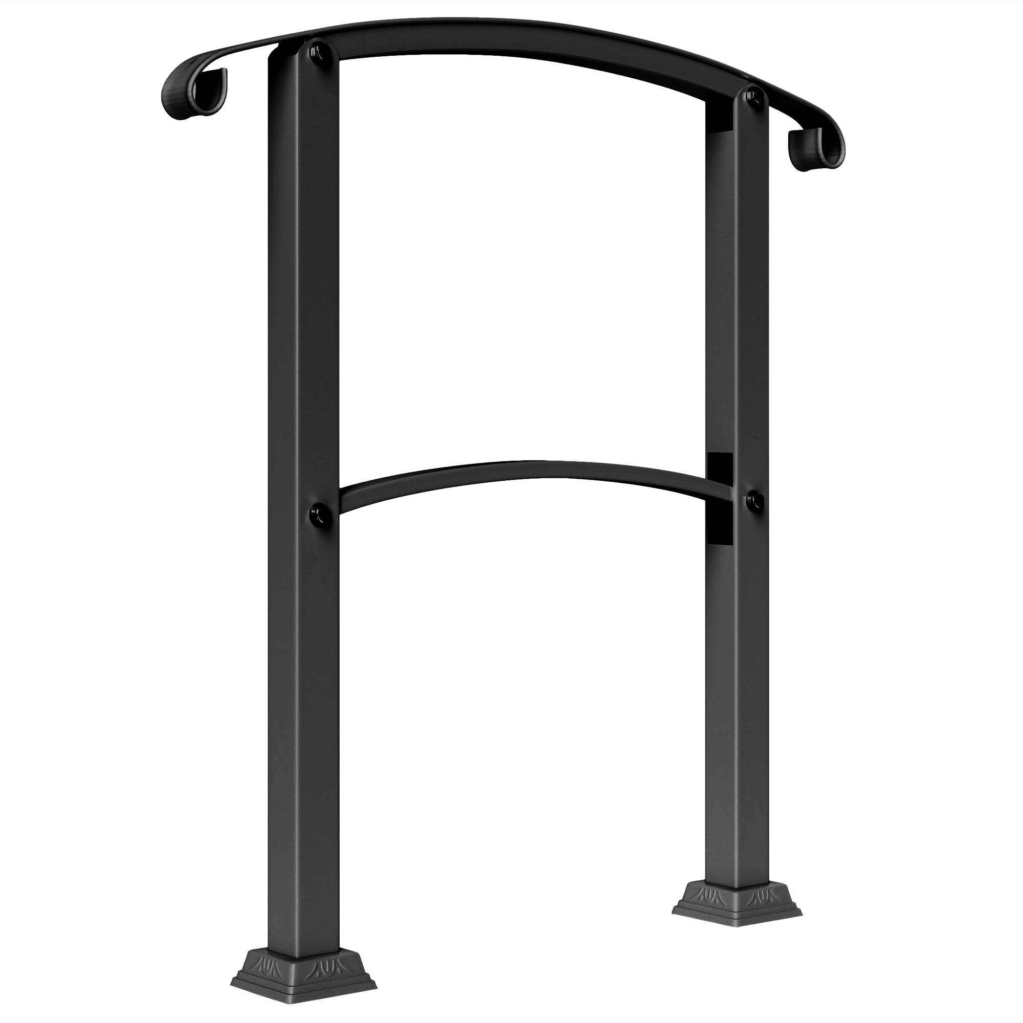 ComfortXL - Rampe d’escalier extérieure métal noir 71 x 8 x 148 cm 1 à 3 marches réglable 0-45° - ComfortXL Outdoor Living - Image 1