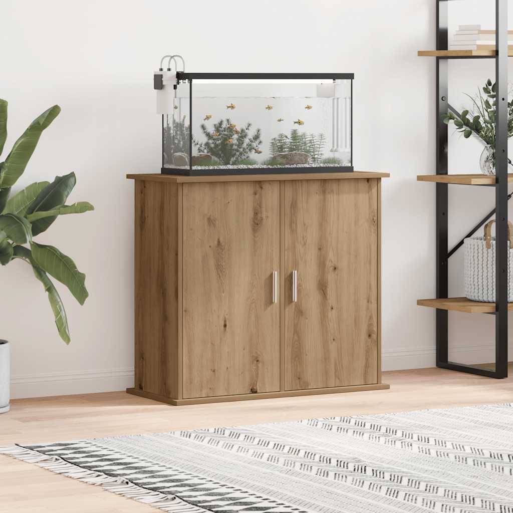 Meuble Aquarium avec 4 Compartiments Fermés 81x36x73 cm Chêne Artisanal - ComfortXL Outdoor Living - Image 3