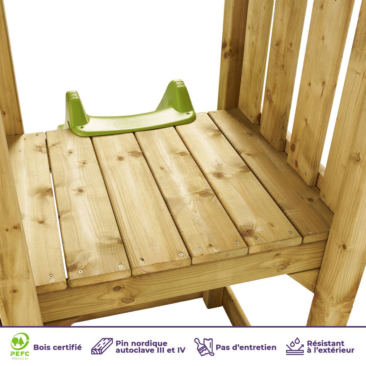 Kangui - Aire de jeux bois enfant : plateforme 90 cm avec toboggan WALLI Kangui - Image 4