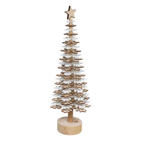Sapin de Noël Flocon en bois - H. 40 cm - Atmosphera - Image 1