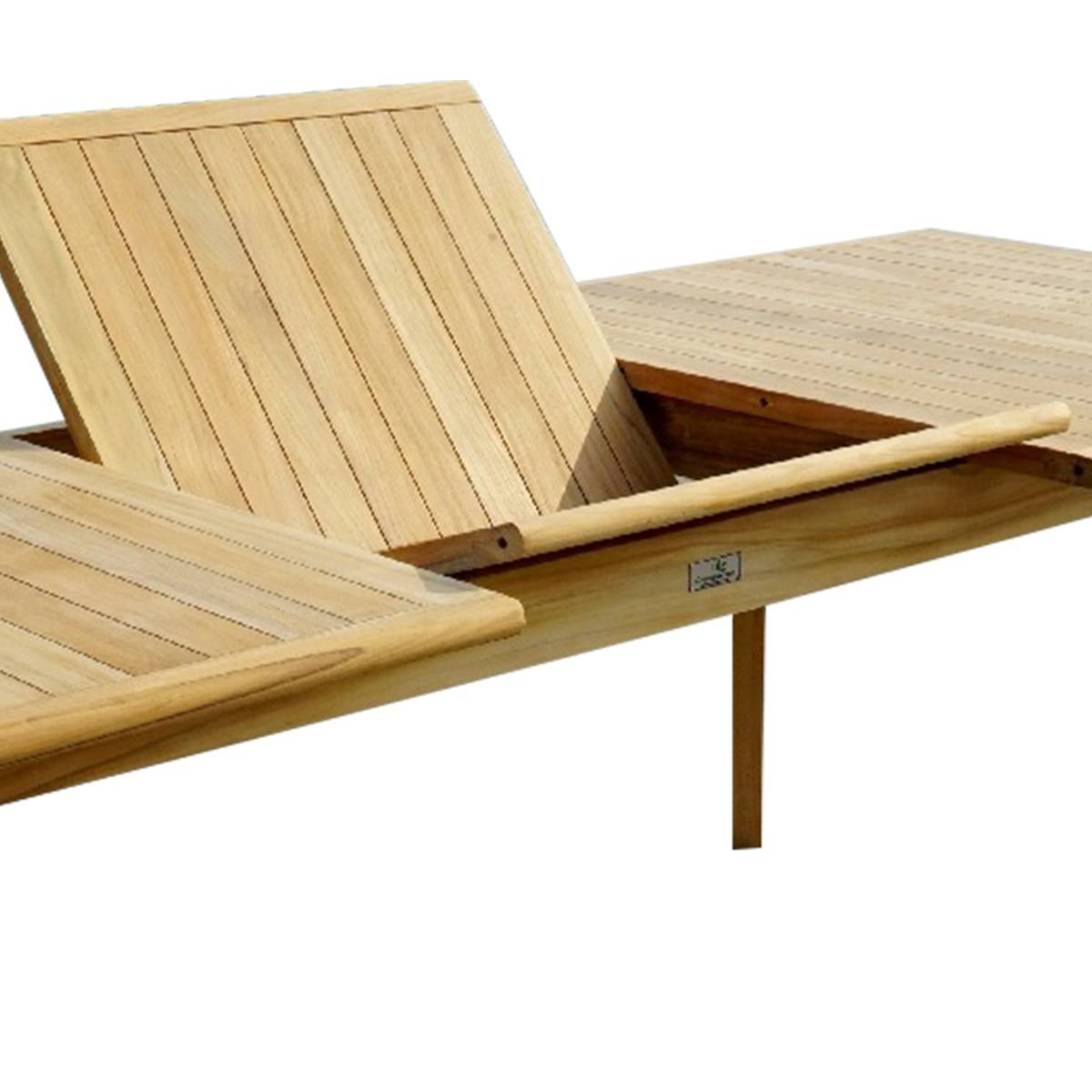 Table de jardin Bali en teck avec rallonge - Cémonjardin - Image 2