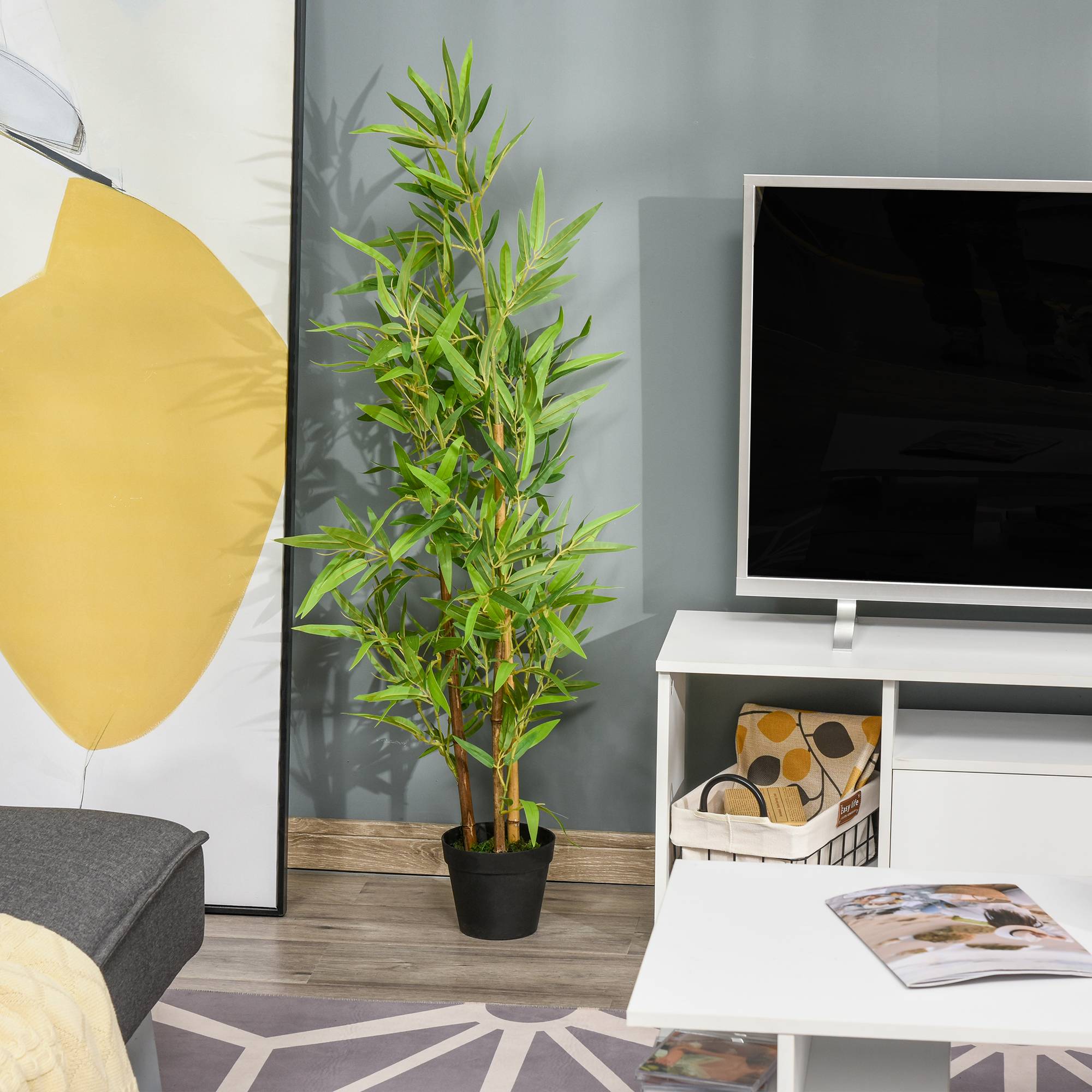 bambou artificiel, plante artificielle, plante décorative en pot, arbre artificiel, décoration d'arbre, 120 cm - Image 3