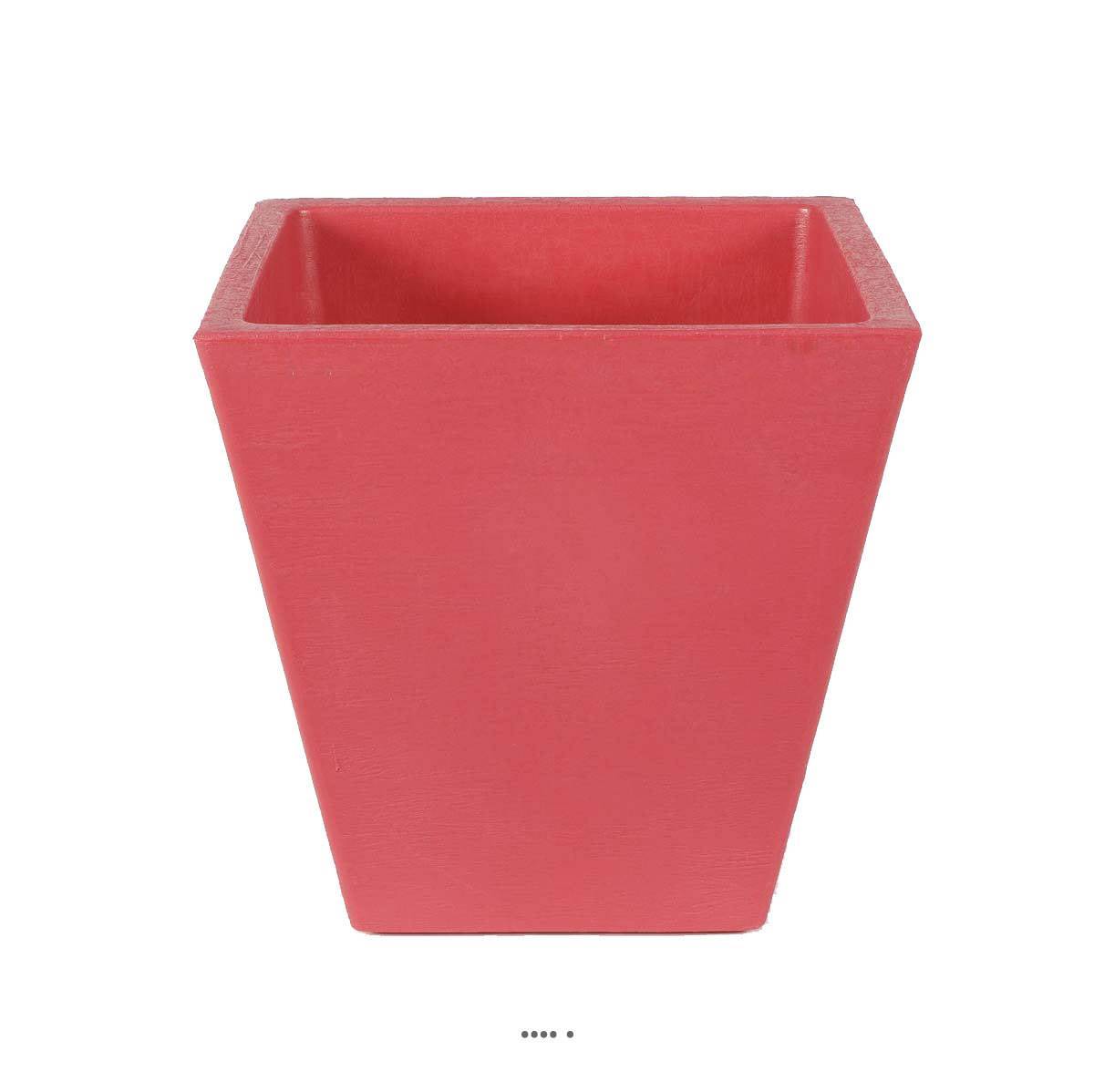 Artificielles - Bac LEA Fuschia L 45 X H 46 CM Cubique évasé intérieur / extérieur - dimhaut: H 46 cm - couleur: Rose fushia 730