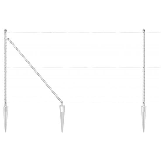 Poteau clôture acier galvanisé argenté 140 x 3.2 cm, Poids :15.75kg - PANGIVO - Image 2