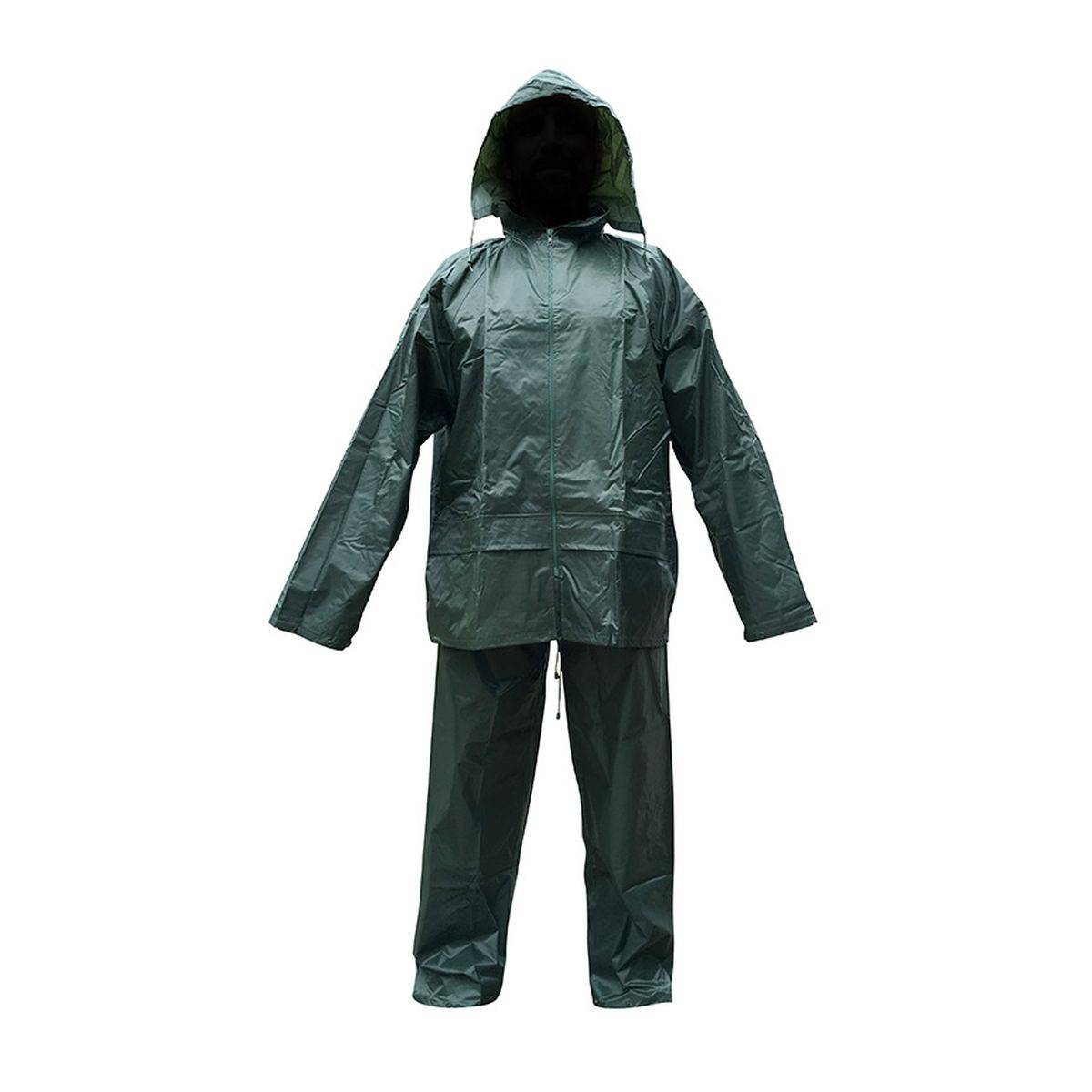 Rouchette - Ensemble de pluie souple - Veste et Pantalon AVERSE vert XL