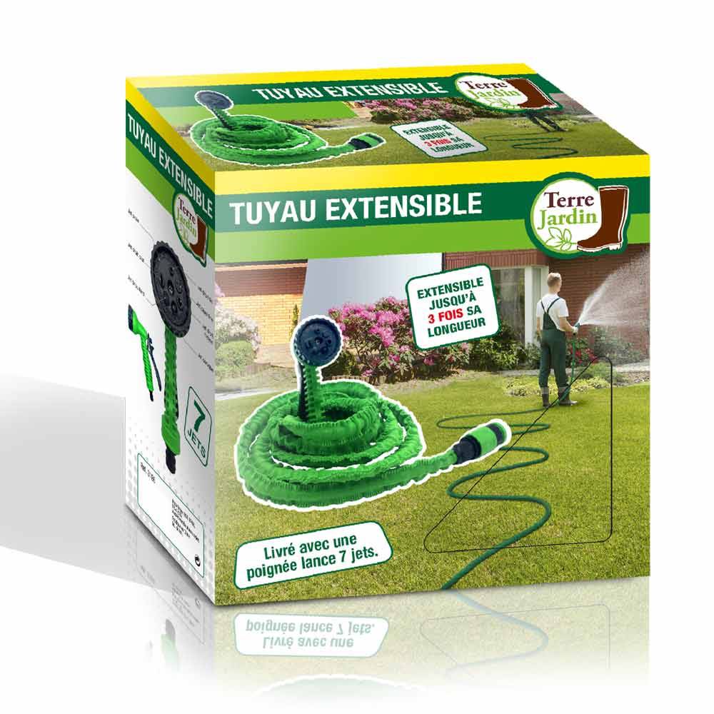Tuyau d'arrosage extensible avec pistolet 22 mètres Vert - Image 6