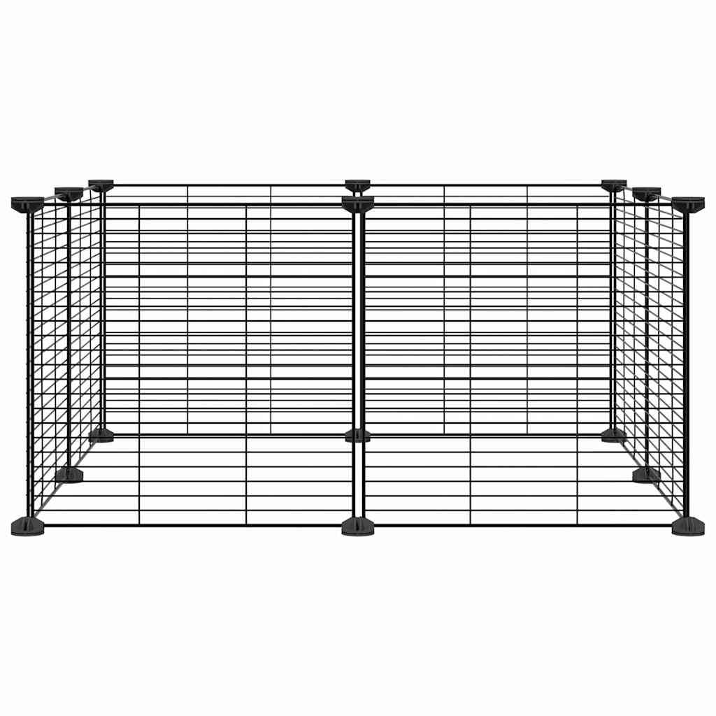 Enclos 8 panneaux acier pour petits rongeurs maille fine intérieur Noir – ComfortXL Outdoor Living - Image 2