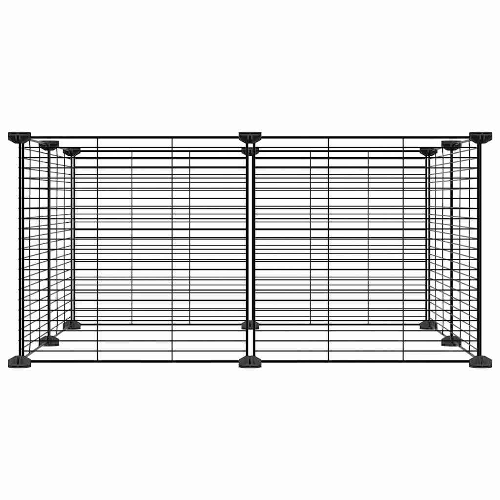 Enclos 8 panneaux acier pour petits rongeurs maille fine intérieur Noir – ComfortXL Outdoor Living - Image 3