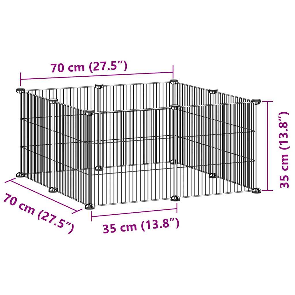 Enclos 8 panneaux acier pour petits rongeurs maille fine intérieur Noir – ComfortXL Outdoor Living - Image 6