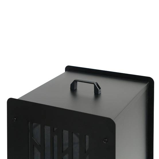 Facilitys - Réservoir granulés 55 kg acier noir HETRE 4 roulettes fenêtre - Image 3