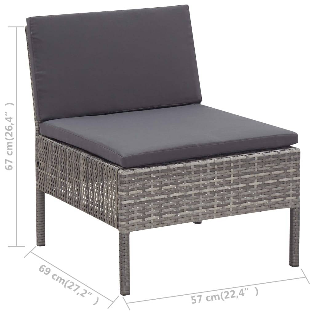 Vidaxl - Salon de jardin 8 pcs avec coussins résine tressée gris vidaXL 48954 - Image 3