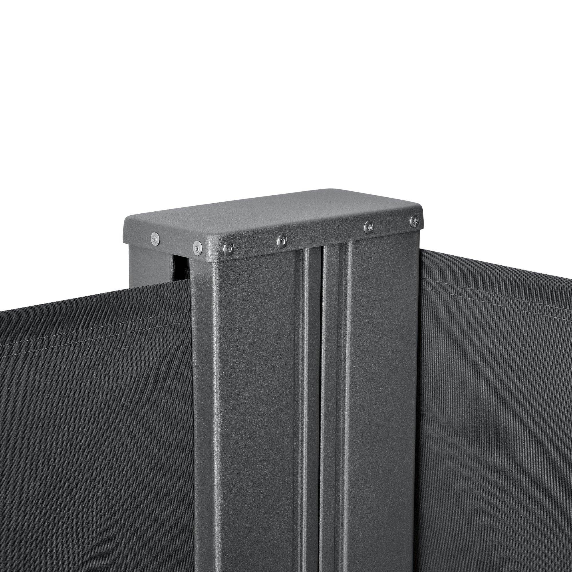 Helloshop26 - Double brise-vue pare-soleil garde-vue métal et polyester 2 x 300 cm gris - Image 4