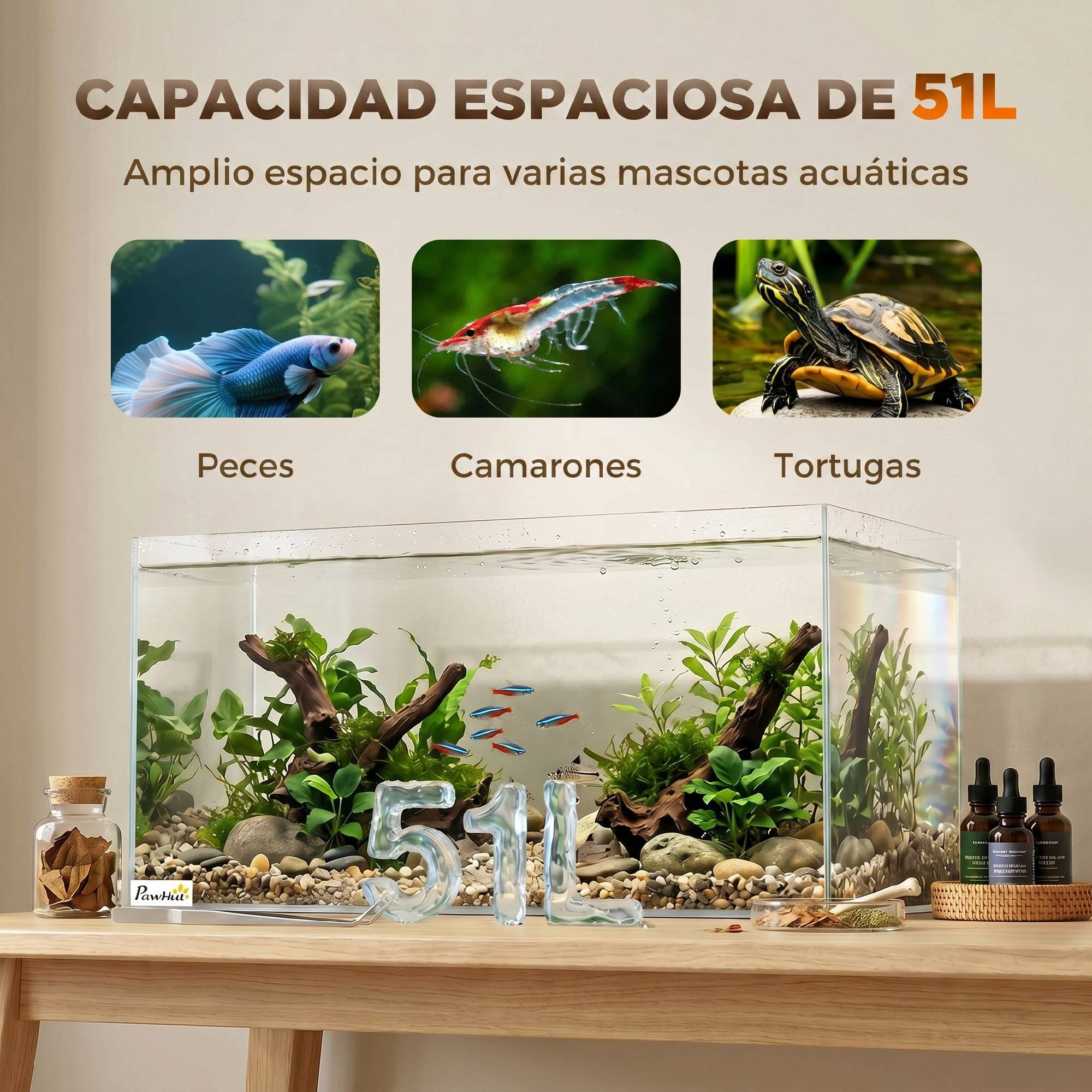 ComfortXL - Aquarium verre trempé 51 L 60x30x30 cm transparent poissons crevettes tortues - ComfortXL Outdoor Living - Image 8