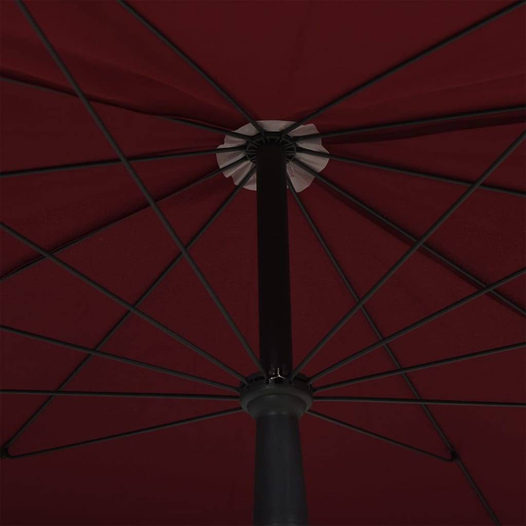 Parasol de jardin - parasol d'extérieur avec mât 200x130 cm rouge bordeaux - MEUBLE PRO - Image 5
