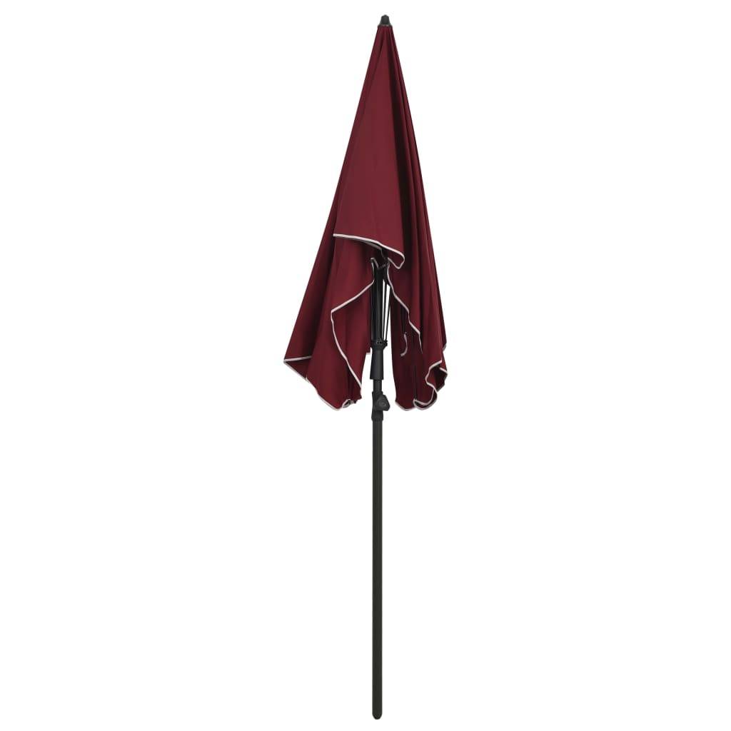 Parasol de jardin - parasol d'extérieur avec mât 200x130 cm rouge bordeaux - MEUBLE PRO - Image 3