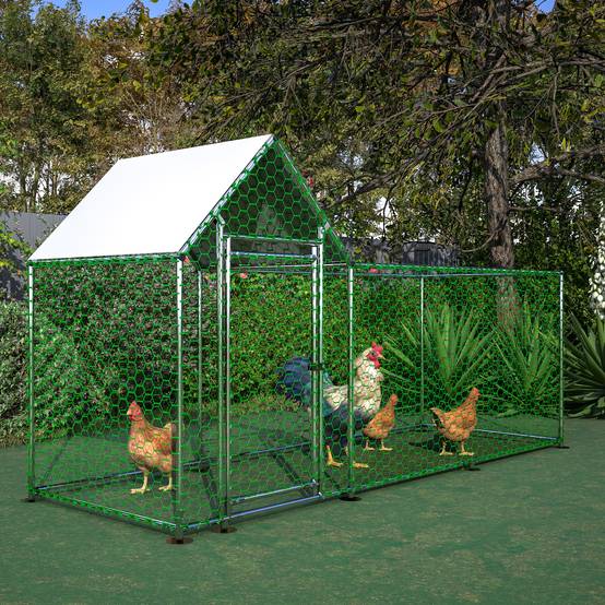 PANGIVO - Enclos pour poules acier galvanisé argent 303 x 107 x 152 cm - PANGIVO - Image 10