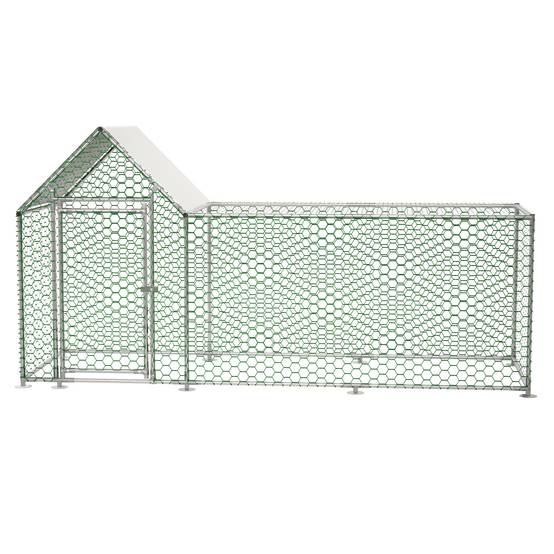 PANGIVO - Enclos pour poules acier galvanisé argent 303 x 107 x 152 cm - PANGIVO - Image 8
