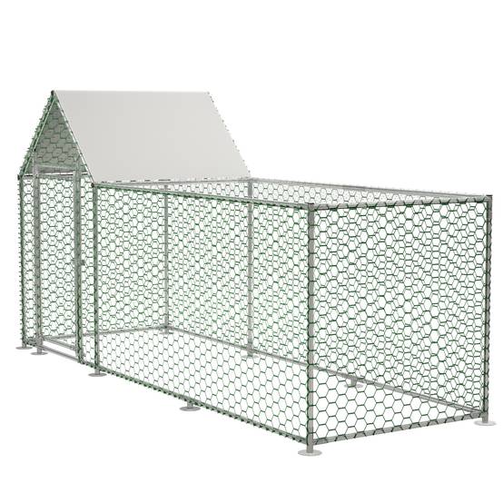 PANGIVO - Enclos pour poules acier galvanisé argent 303 x 107 x 152 cm - PANGIVO - Image 7
