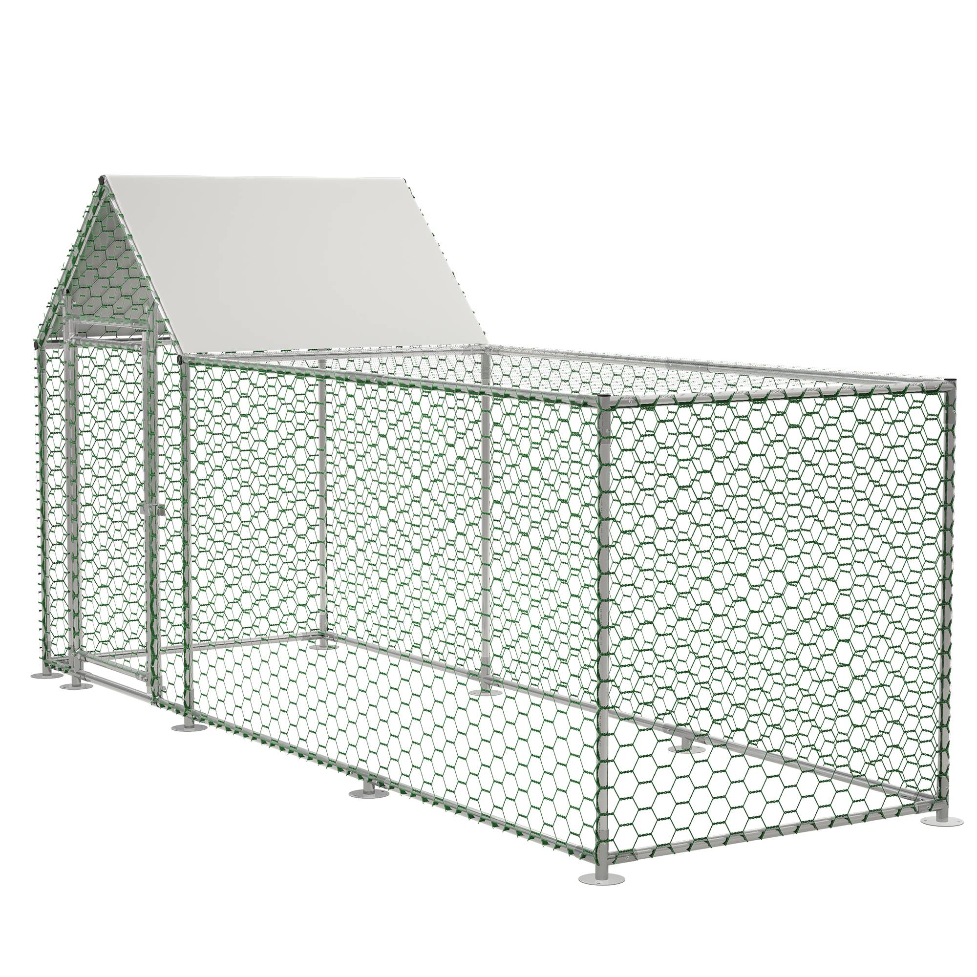 PANGIVO - Enclos pour poules acier galvanisé argent 303 x 107 x 152 cm - PANGIVO - Image 7