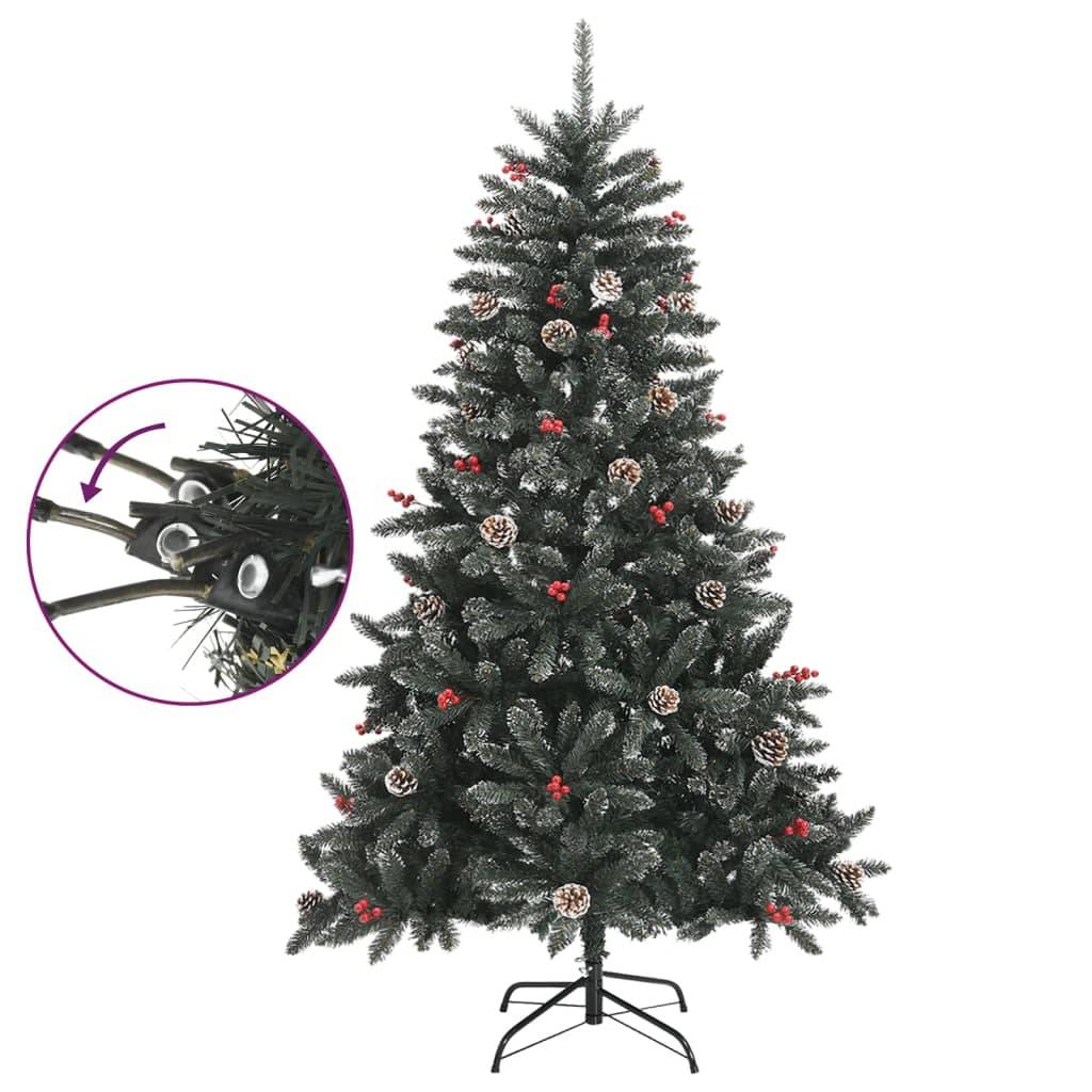 ComfortXL - Sapin de Noël artificiel enneigé PVC décoré pour salon Vert 120 cm – ComfortXL Outdoor Living - Image 3
