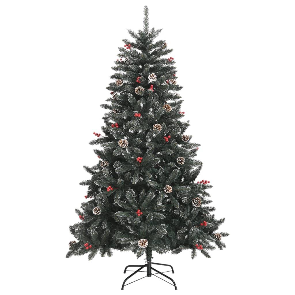 ComfortXL - Sapin de Noël artificiel enneigé PVC décoré pour salon Vert 120 cm – ComfortXL Outdoor Living - Image 2