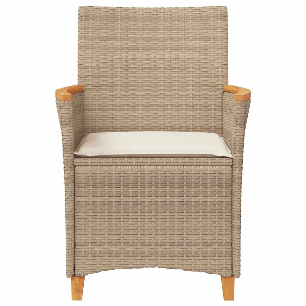 Chaises d'Extérieur Confortables Résine Tressée et Bois avec Coussins Lot de 2 Beige – ComfortXL Outdoor Living - Image 5
