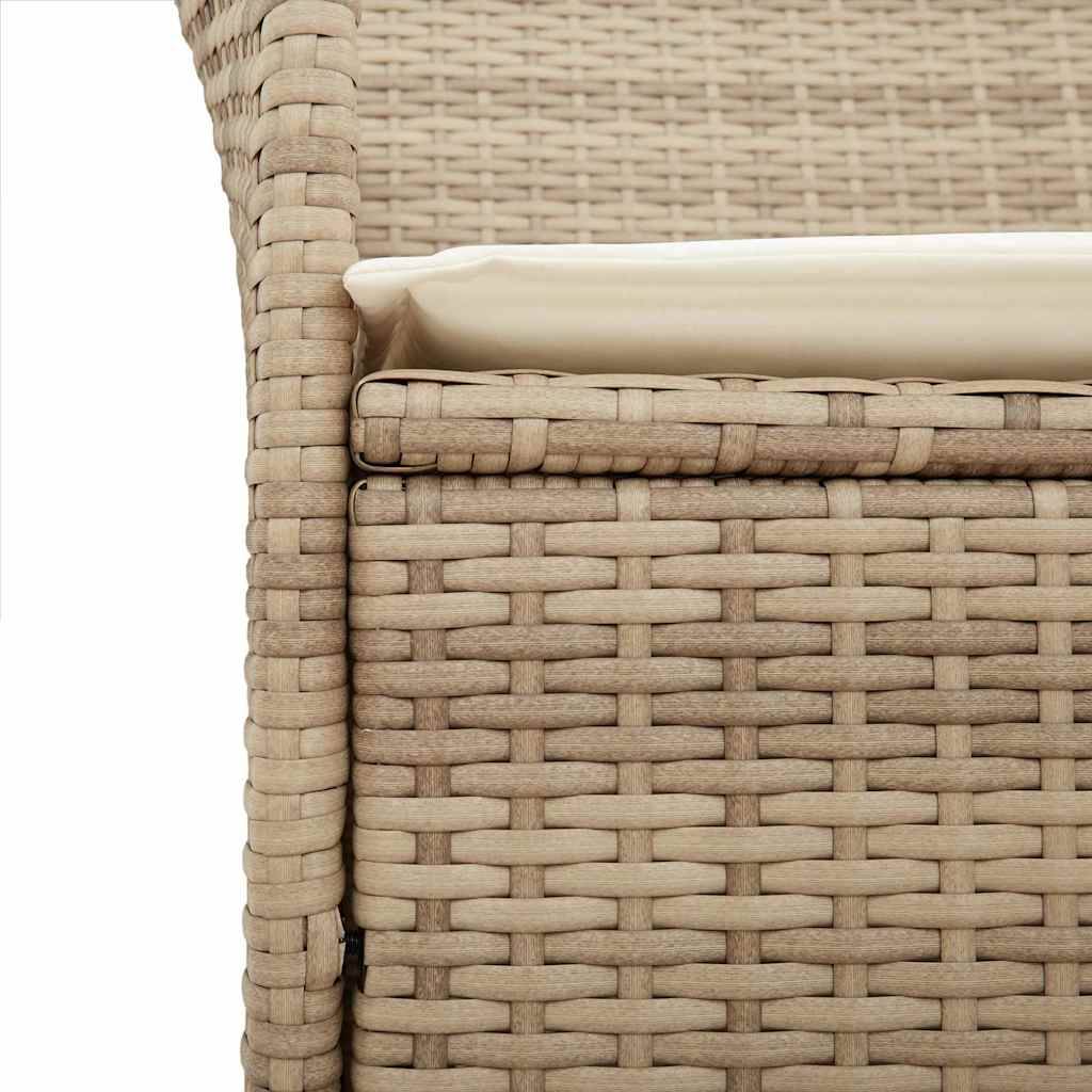 Chaises d'Extérieur Confortables Résine Tressée et Bois avec Coussins Lot de 2 Beige – ComfortXL Outdoor Living - Image 8