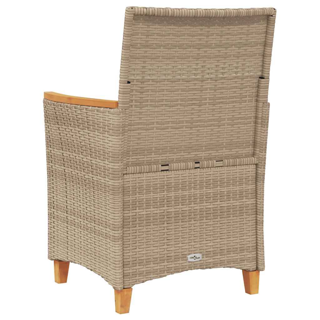 Chaises d'Extérieur Confortables Résine Tressée et Bois avec Coussins Lot de 2 Beige – ComfortXL Outdoor Living - Image 7