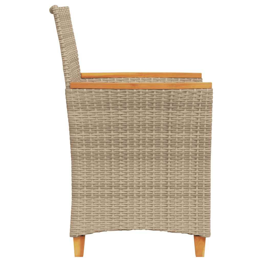 Chaises d'Extérieur Confortables Résine Tressée et Bois avec Coussins Lot de 2 Beige – ComfortXL Outdoor Living - Image 6