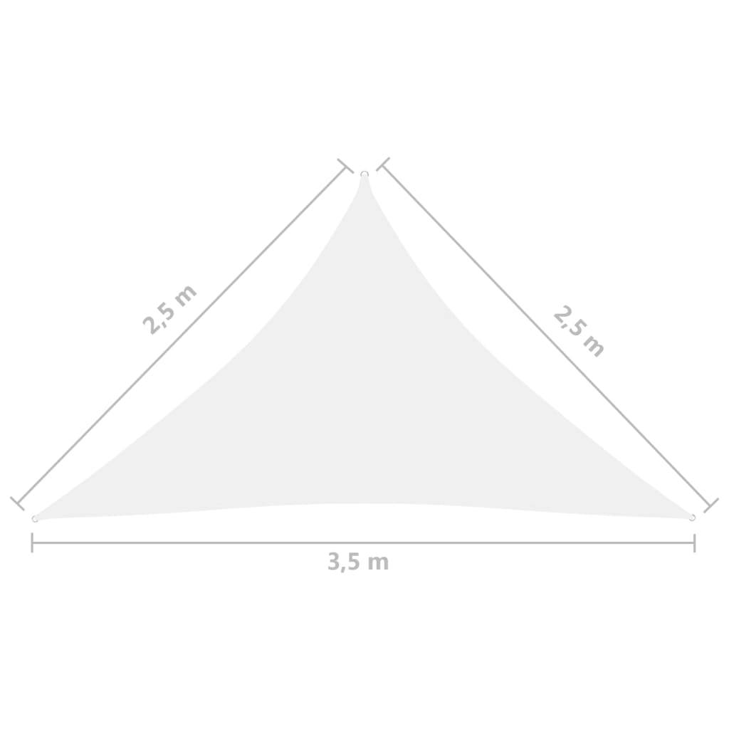 Helloshop26 - Voile d'ombrage parasol tissu oxford triangulaire 2,5 x 2,5 x 3,5 m blanc - Image 6
