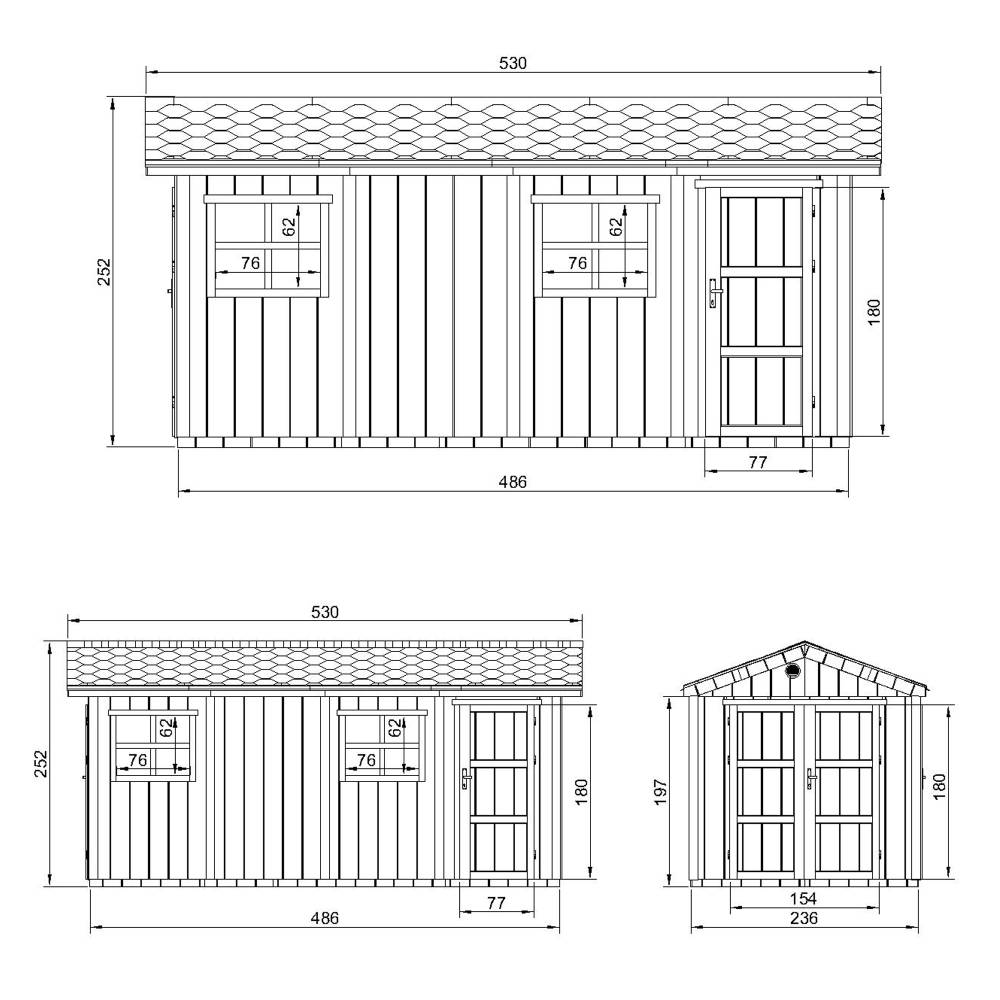Timbela - Abri de Jardin Qualité Premium 11,47 m² - H252x250x530 cm avec un sol et des bardeaux bitumineuxs - Timbela M915C-HARVEST HONEY - Image 6