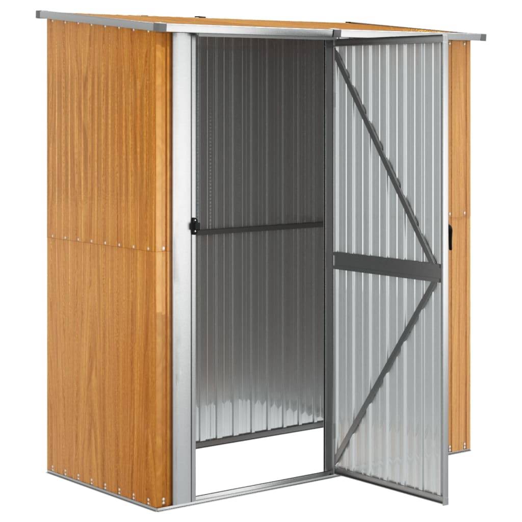 Abri de jardin 1.75m² Cabane de jardin - 180,5x97x209,5 cm acier galvanisé aspect bois - Meuble Pro MAISON CHIC - Image 4