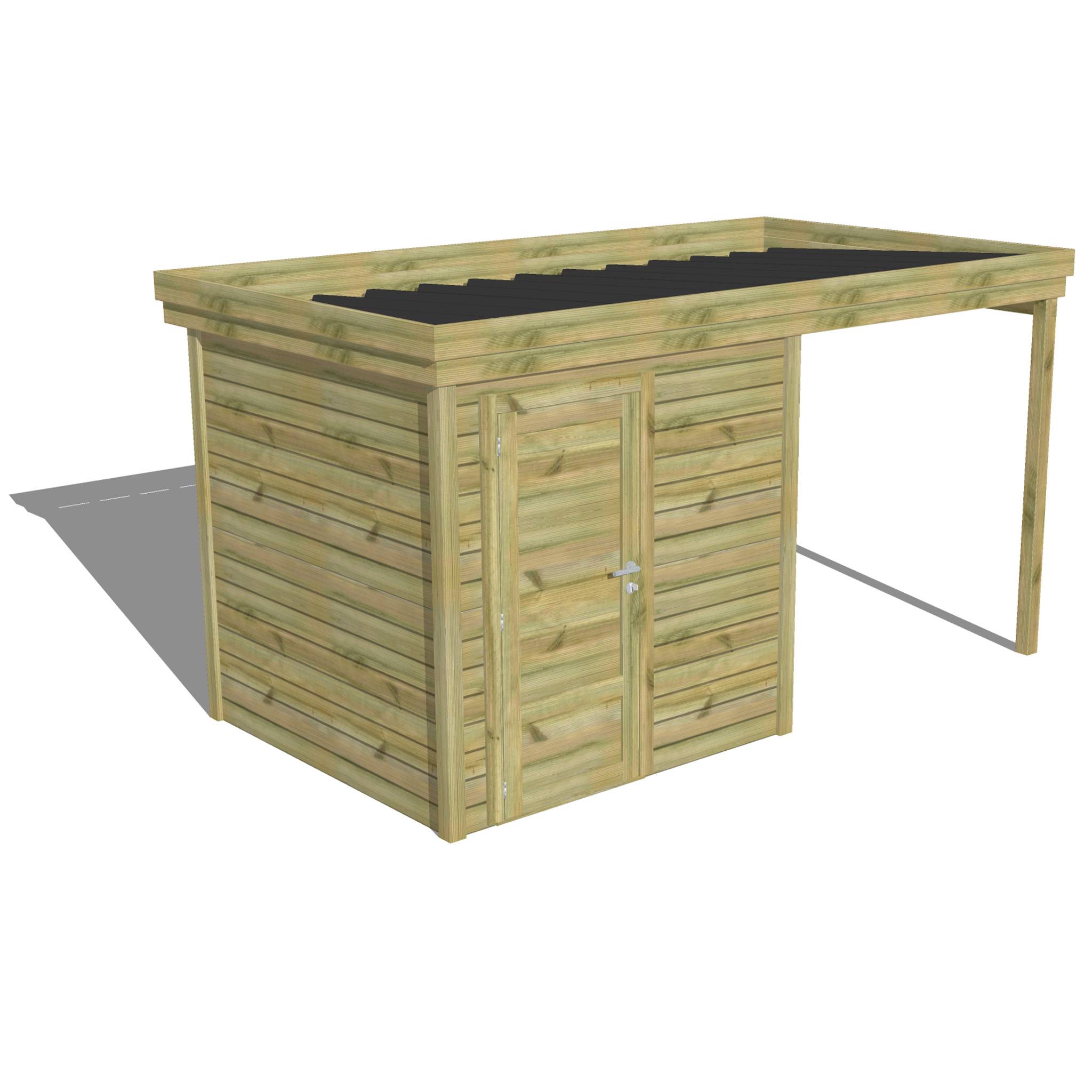 Abri Français - ABRI DE JARDIN bois  autoclave 27mm - 4,14x2,14m / 9m2 - Bac acier - Abri Français - Image 1
