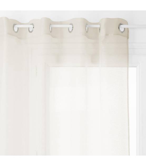 Voilage à œillets Beige Lin 135 x 240 cm - Image 1