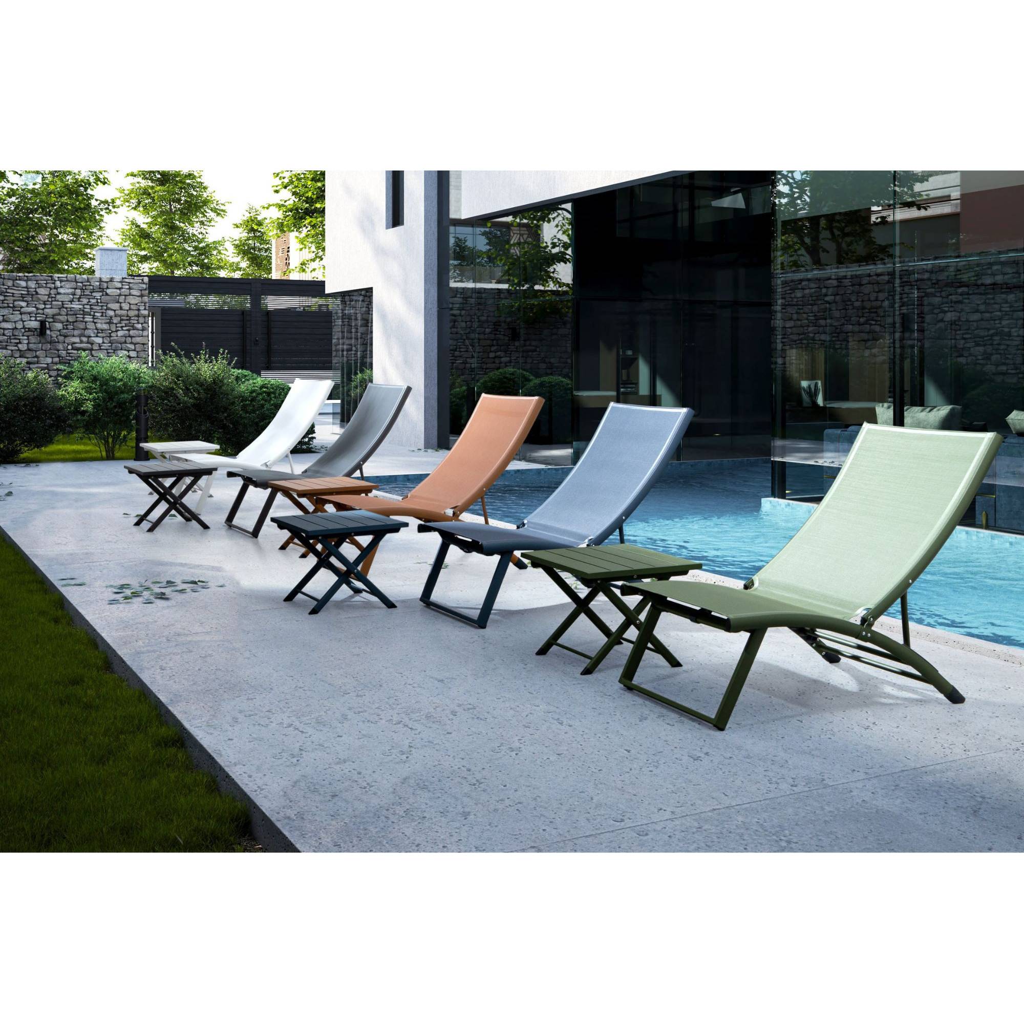 Autre - Table basse pliante de jardin en aluminium L44 - CABOURG - Image 2