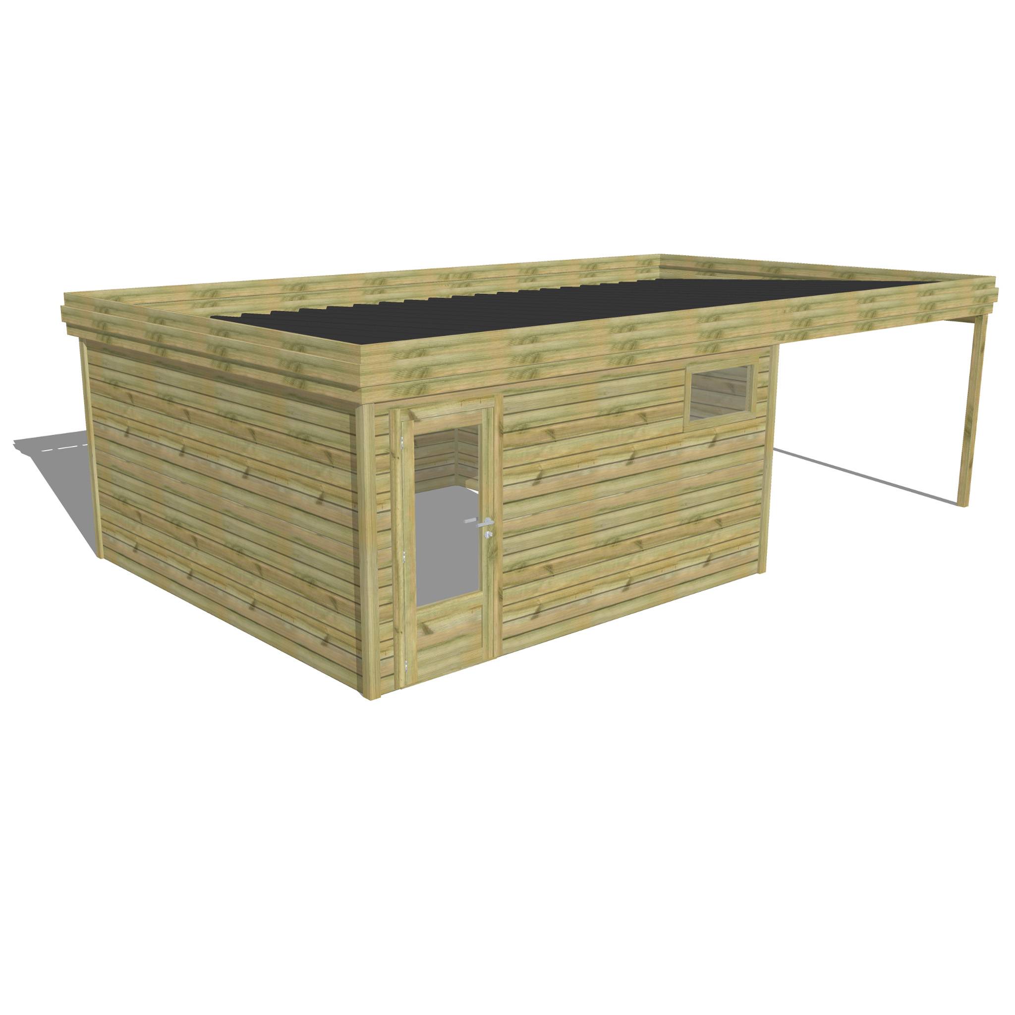 Abri Français - ABRI DE JARDIN bois autoclave 27mm - 7,84x4,34m / 34m2 - Bac acier - Abri Français - Image 1