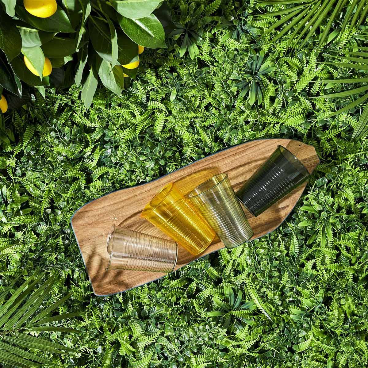 The Home Deco Factory - Lot de 4 Gobelets Réutilisables "Bain de Soleil" 20cl Vert & Jaune - Image 7