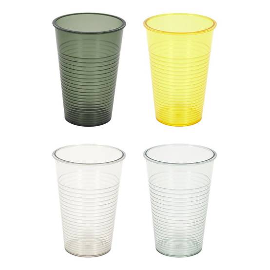 The Home Deco Factory - Lot de 4 Gobelets Réutilisables "Bain de Soleil" 20cl Vert & Jaune - Image 1