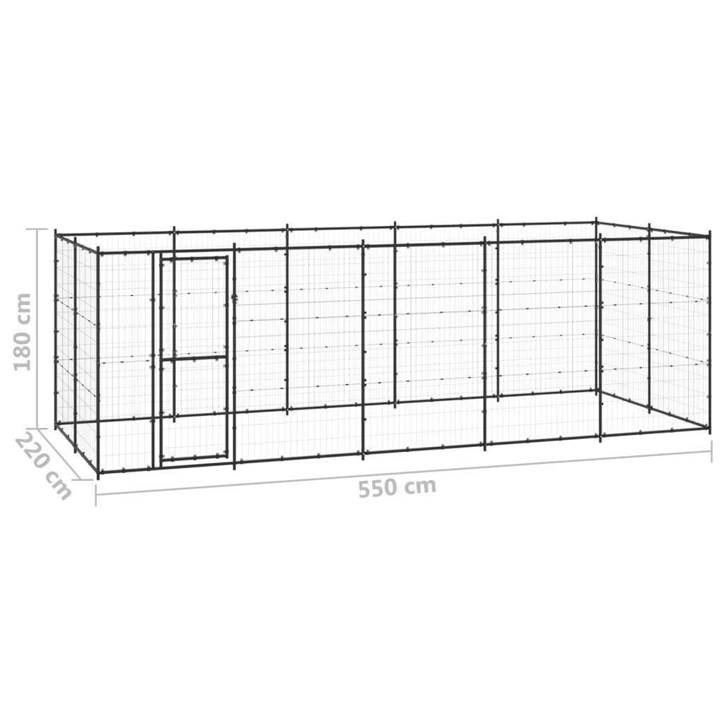 Helloshop26 - Chenil extérieur cage enclos parc animaux chien extérieur acier 12,1 m² - Image 2