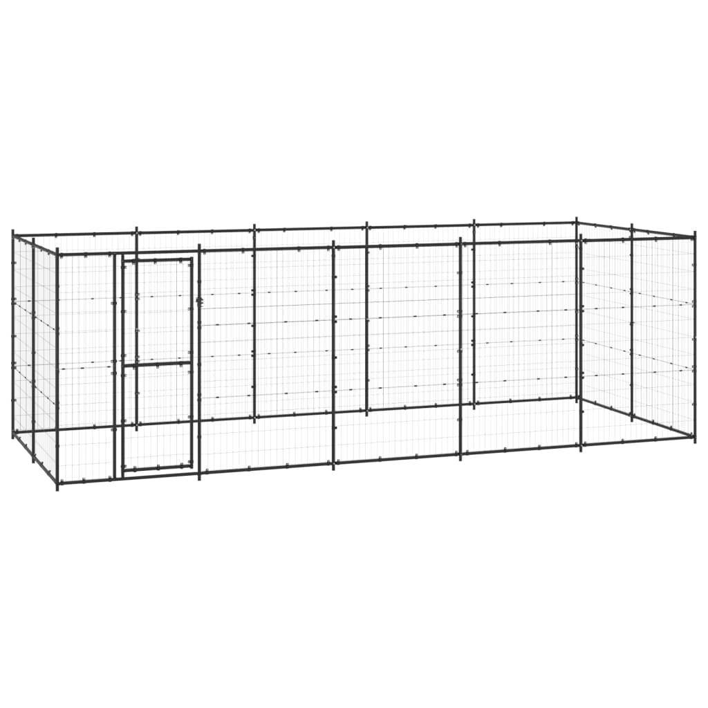 Helloshop26 - Chenil extérieur cage enclos parc animaux chien extérieur acier 12,1 m² - Image 1