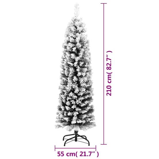 Maison Chic - Sapin de Noël | Arbre de Noël artificiel mince flocon de neige vert 210 cm PVC Maison Chic - Image 7