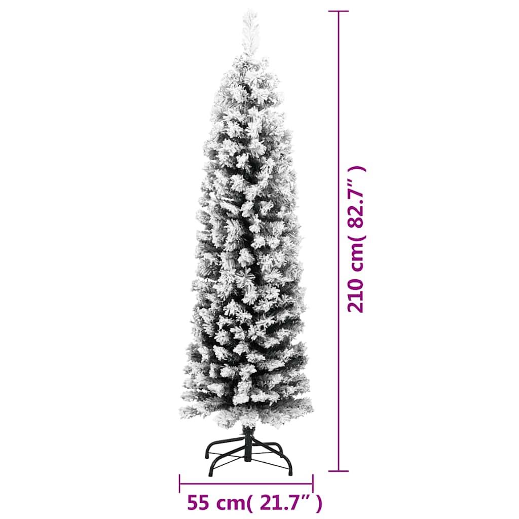 Maison Chic - Sapin de Noël | Arbre de Noël artificiel mince flocon de neige vert 210 cm PVC Maison Chic - Image 7