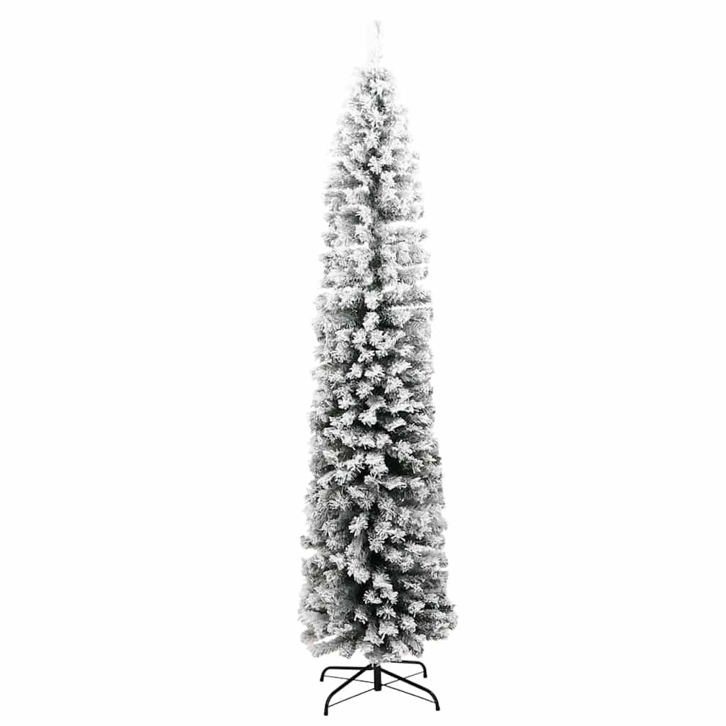 Maison Chic - Sapin de Noël | Arbre de Noël artificiel mince flocon de neige vert 210 cm PVC Maison Chic - Image 3
