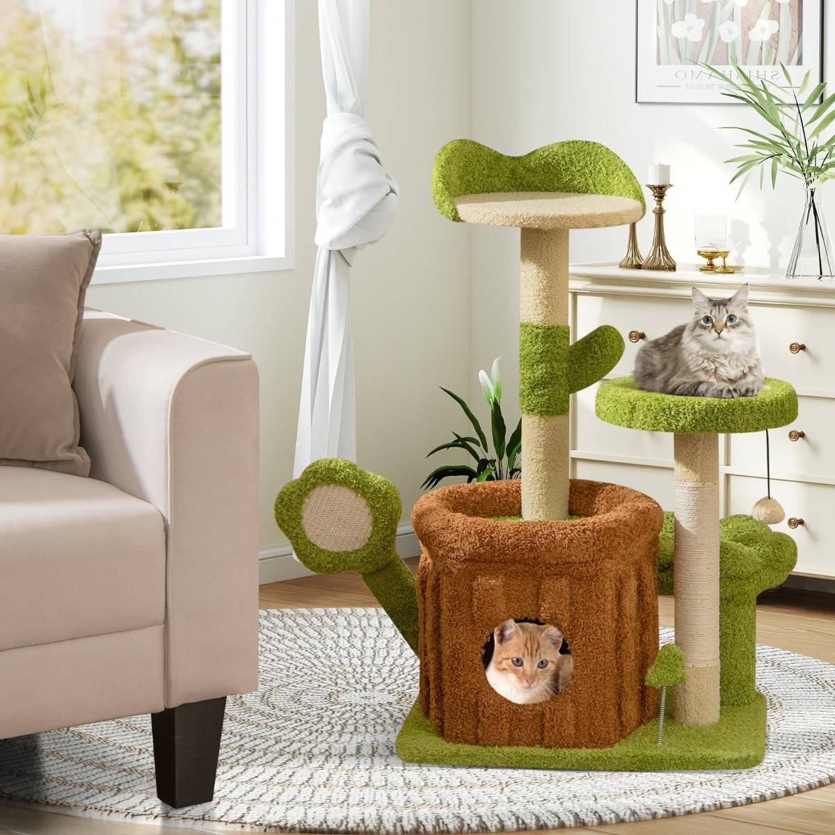 Maison Chic - Arbre à Chat Mignon pour Chats Adultes Tour Multi-niveaux avec Condo Tronc Perchoir Fleur Lit - Image 3