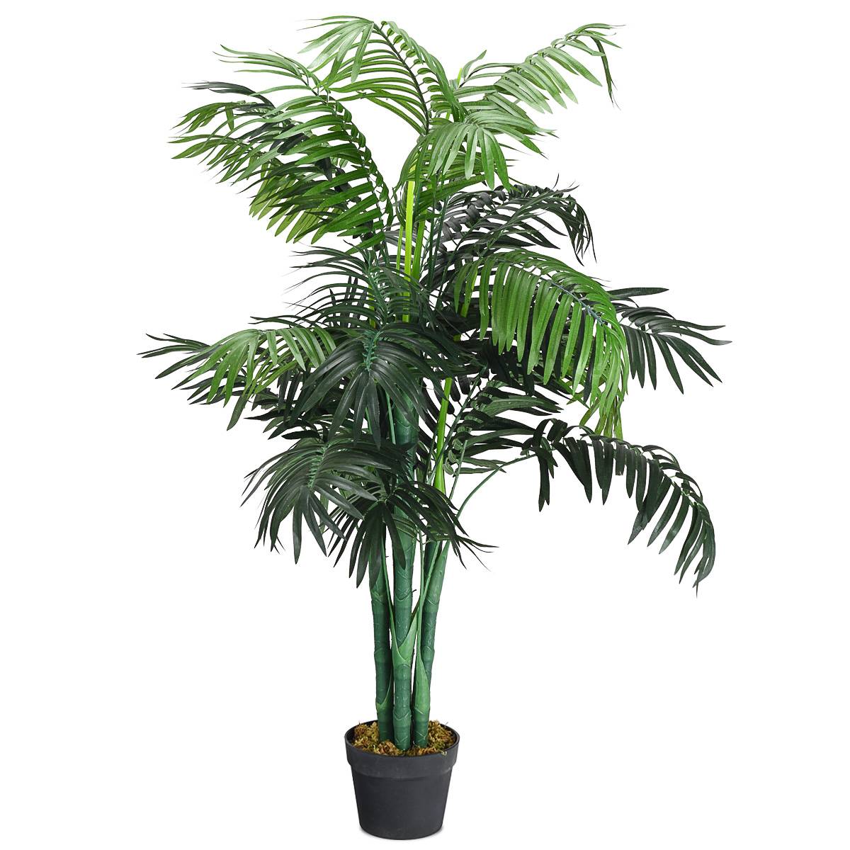 Plante Artificielle 110cm en pot Faux arbre palmier Aréca avec pot pour décoration intérieur ou extérieur, Vert - Image 5