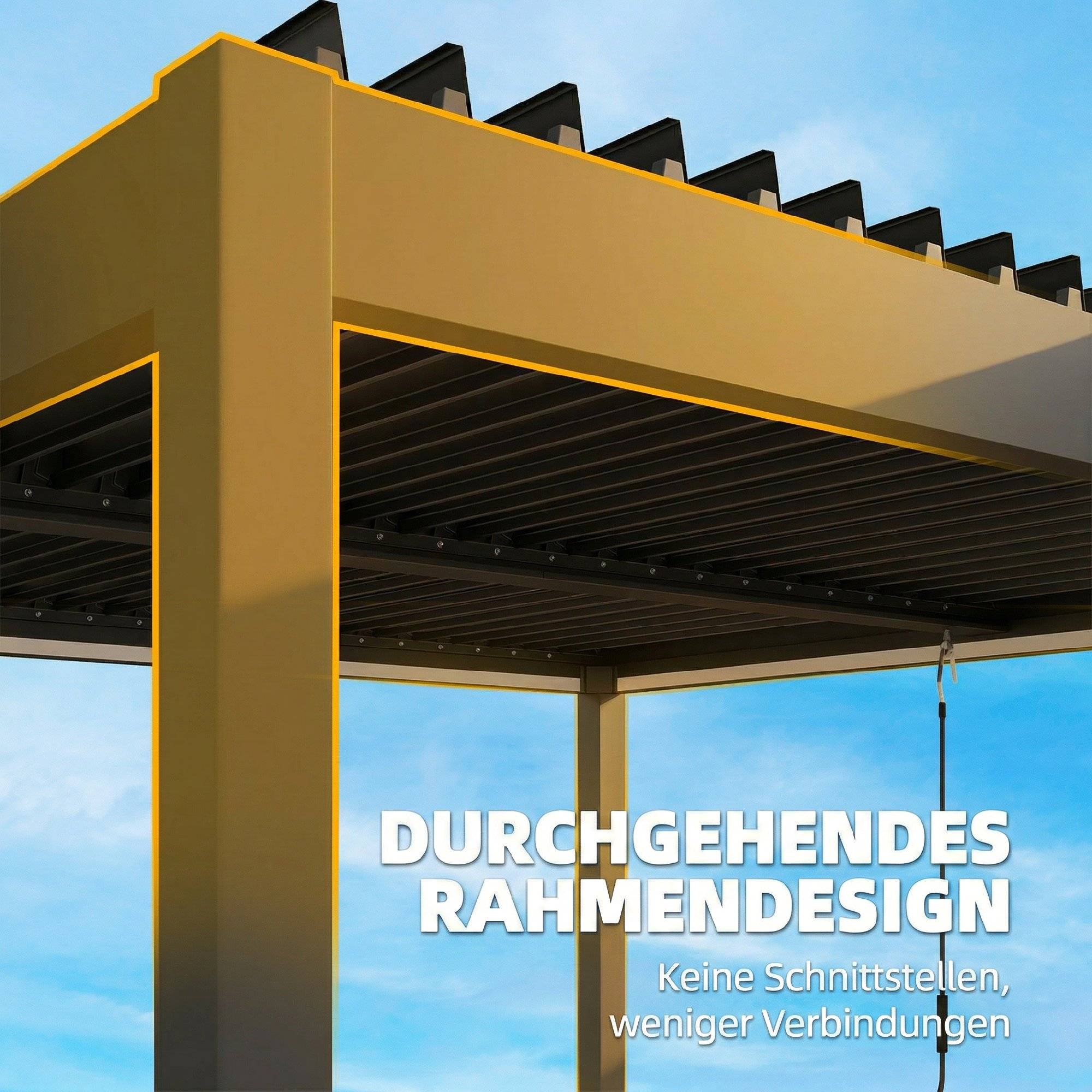 Pergola bioclimatique aluminium terrasse lames orientables LED 3x3m gris foncé - ComfortXL Outdoor Living - Image 10